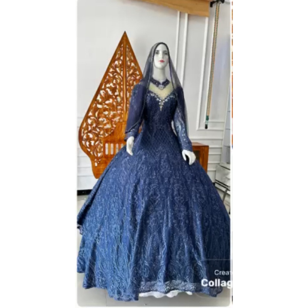 GAUN PENGANTIN BALLGOWN NAVY