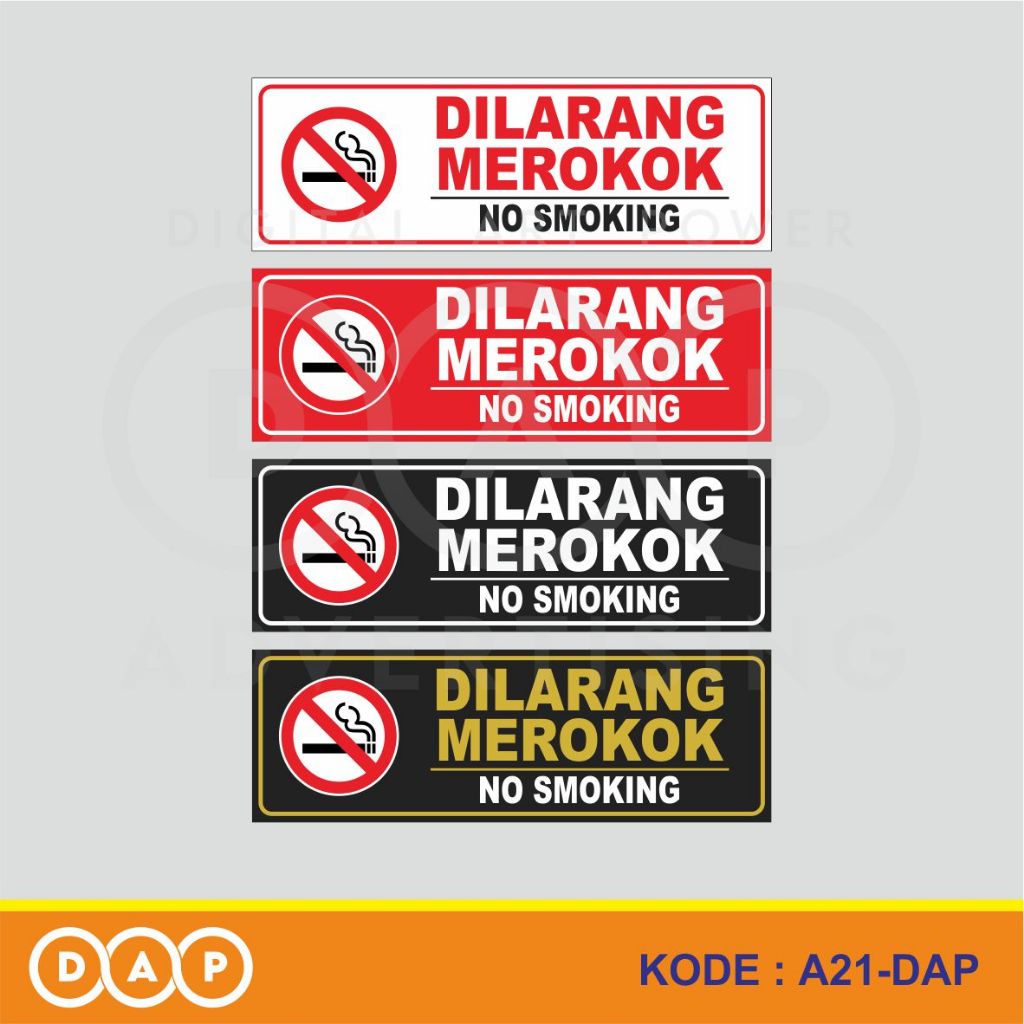 

A21 - Acrylic Sign, Stiker Akrilik Dilarang Merokok (No Smoking), Tahan Air, Termurah, Bisa Custom