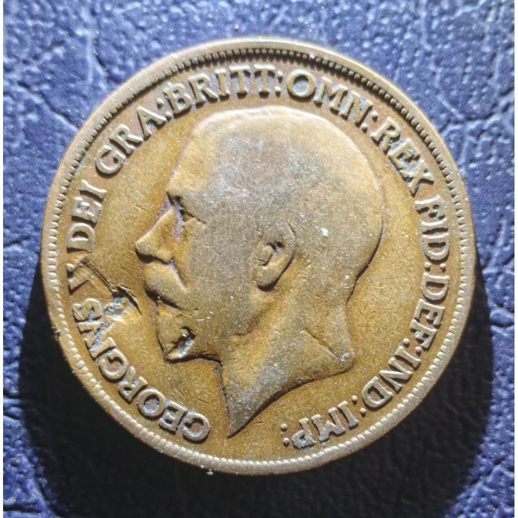 Koleksi koin United kingdom 1 Penny George V tahun 1914
