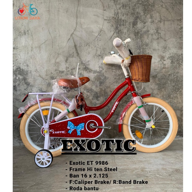 Sepeda Anak Cewek Keranjang Mini Ring 16 Exotic ET 9986 | Sepeda Mini Exotic ET 9986 Ring 16