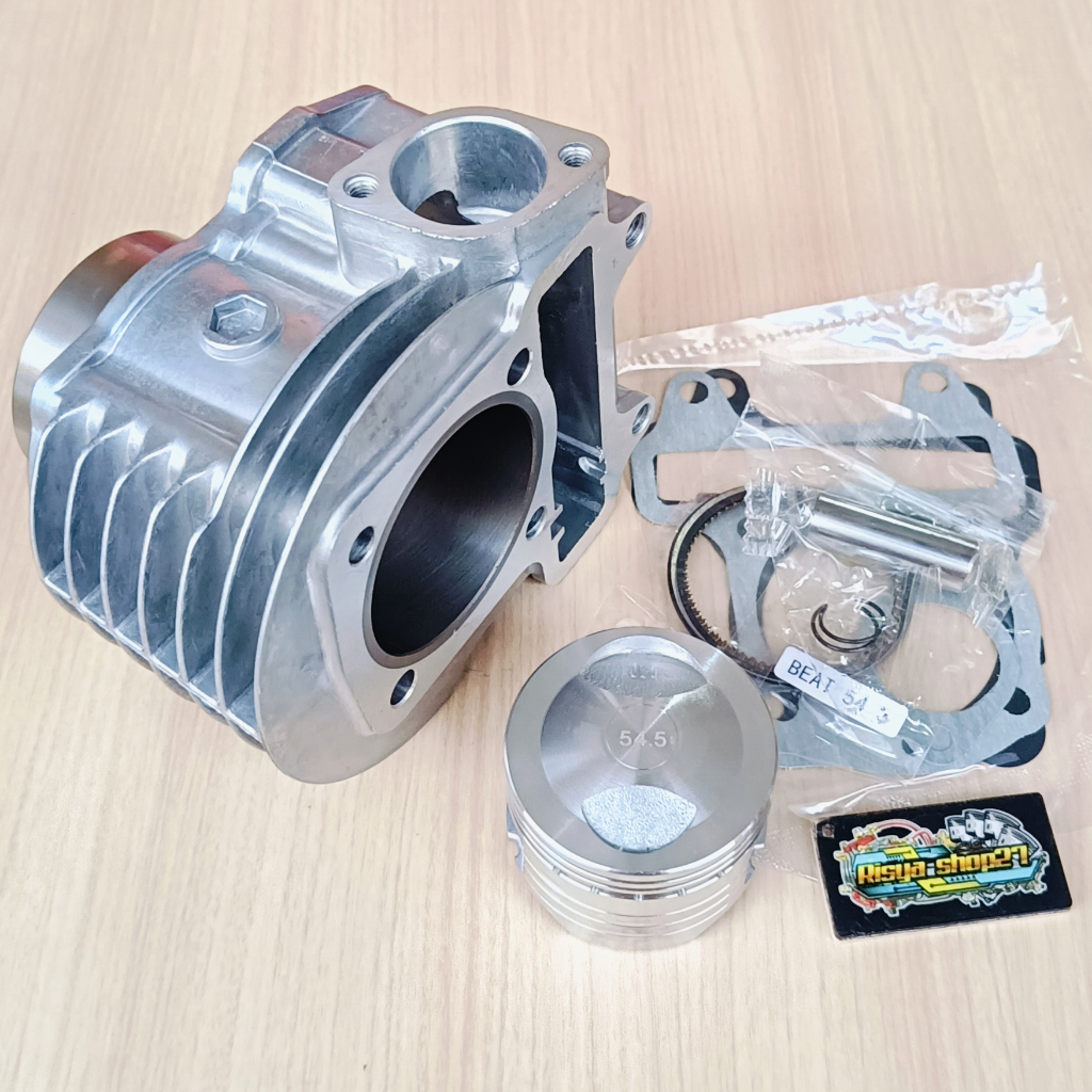 CYLINDER BLOK BORE UP BEAT KARBU PISTON 54.5 130 cc SCOOPY KARBU SPACY KARBU MM HIGH QUALITY