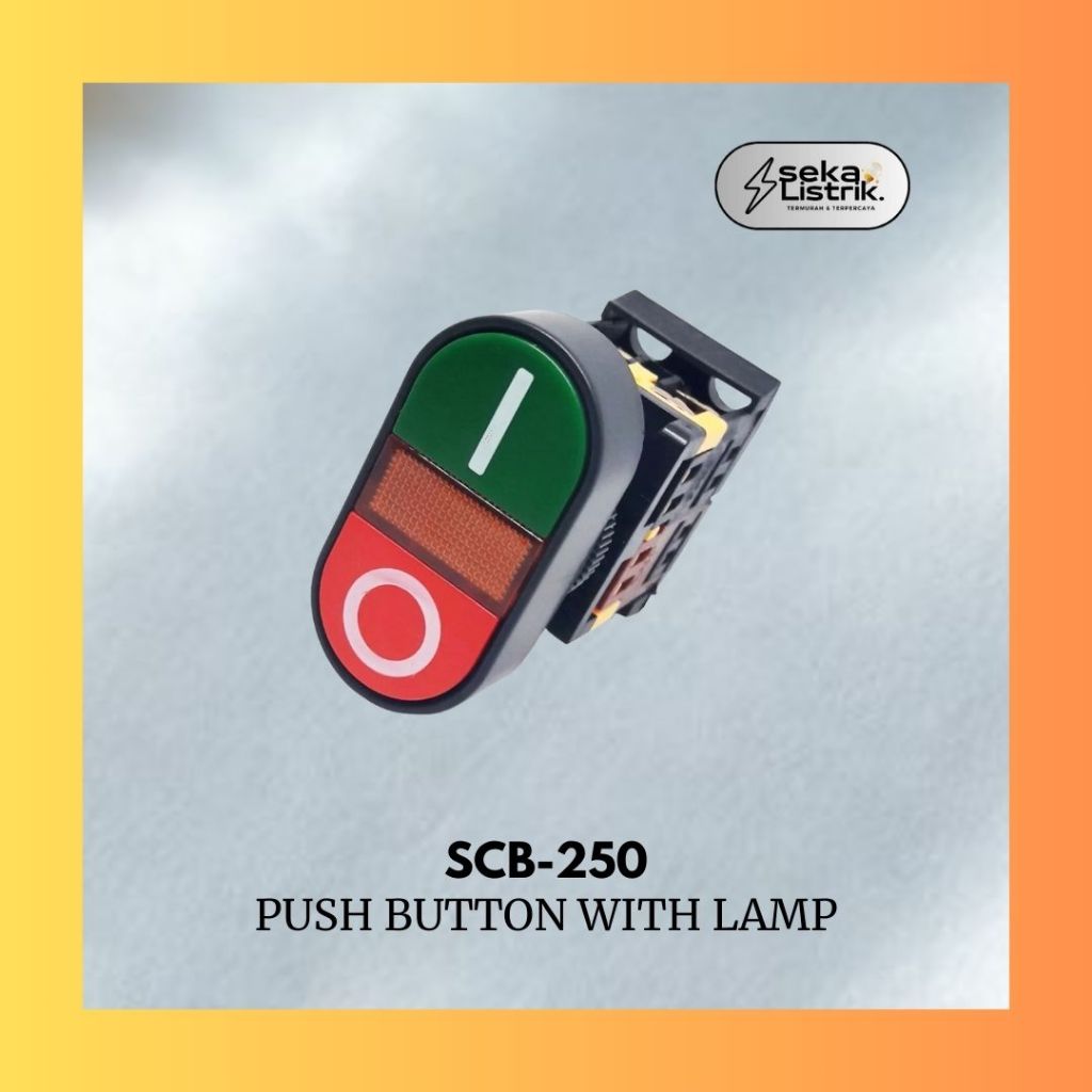 SCB 250 dobel push button with lamp 22 / 25 mm 220V 1NO + 1NC