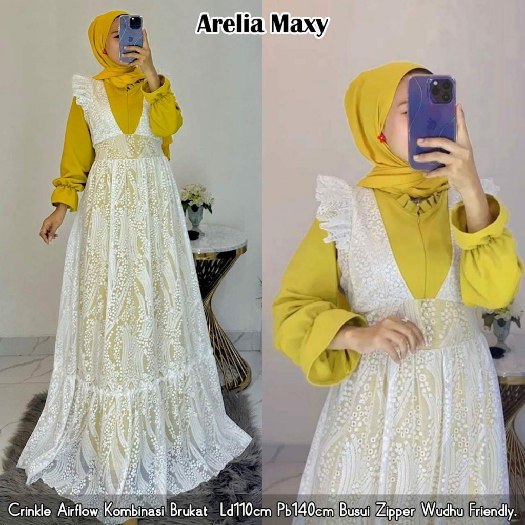 ARELIA MAXY ORIGINAL // Dress Wanita // Dress Dewasa // Dress Maxy // Dress Crinkle