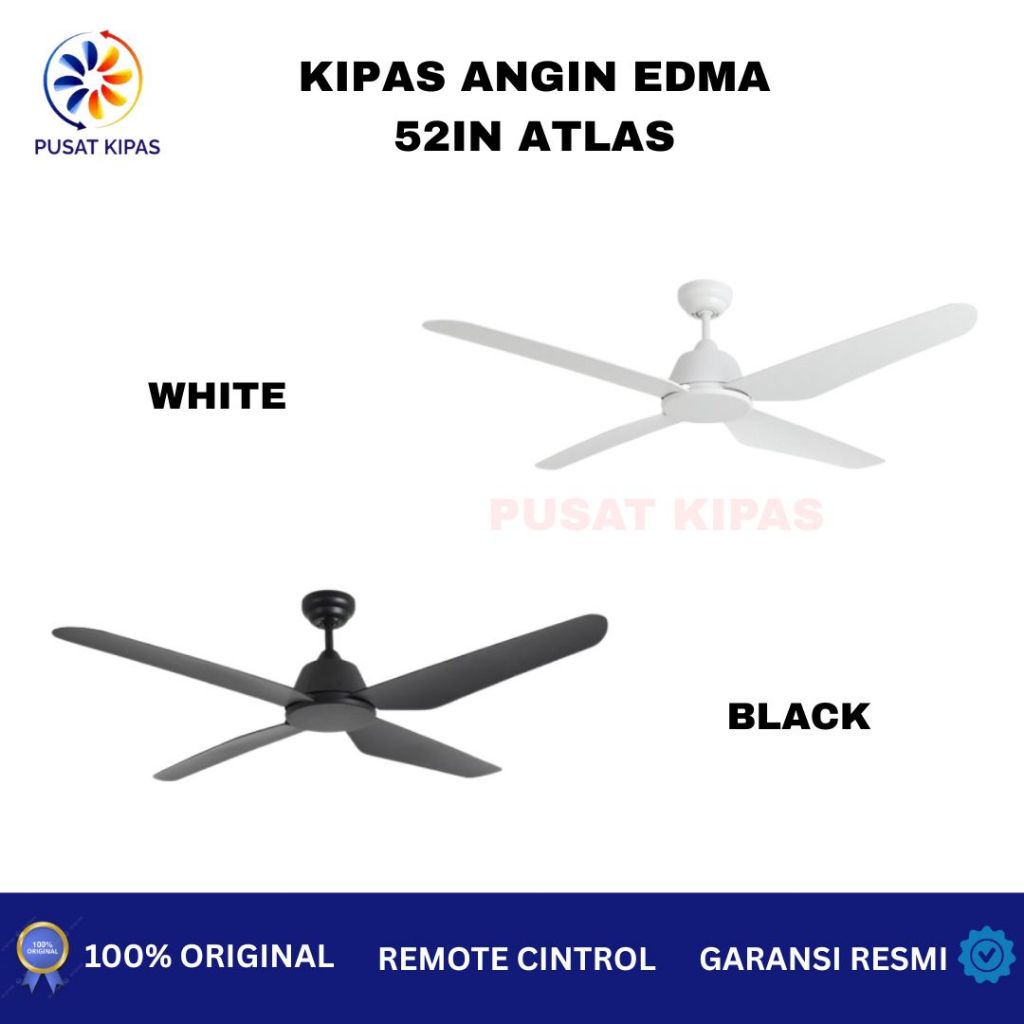 Kipas Angin Gantung Platfon 52" Atlas Dengan Remote Control