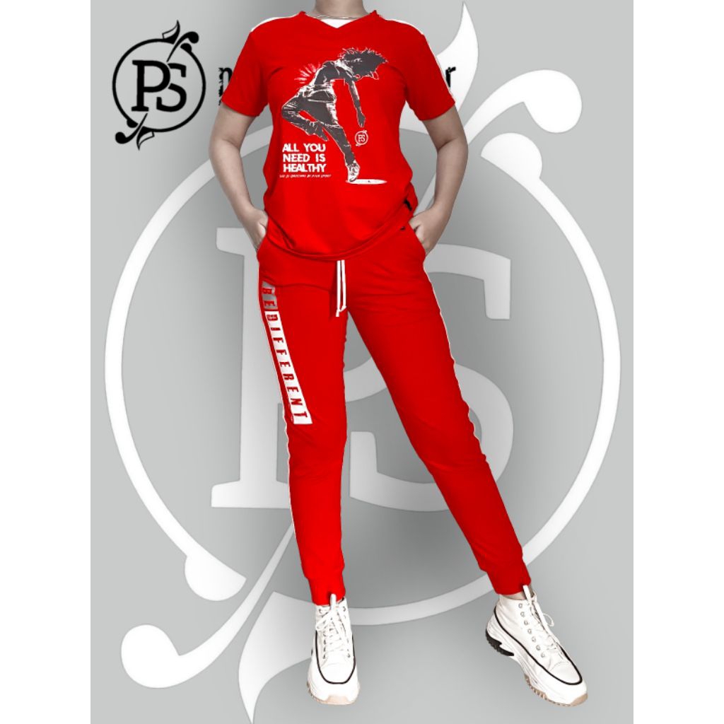 pyursport SETELAN JOGER MERAH PUTIH stronger