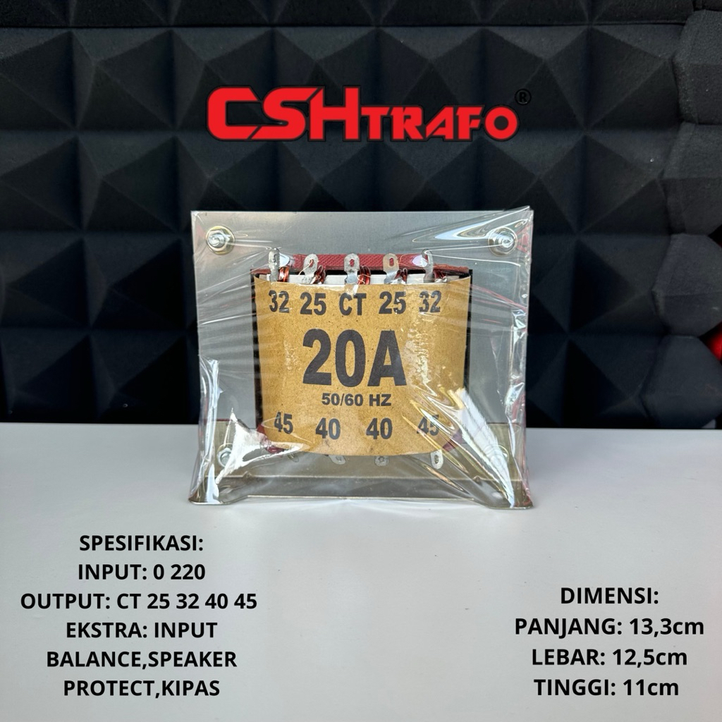 Trafo Kotak CSH Premium (MURNI) 20A CT 45V 100% Tembaga Murni