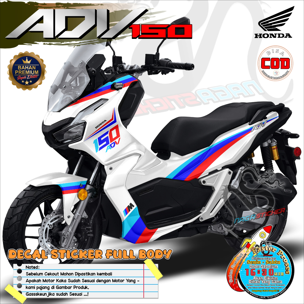 Bisa COD Decal Sticker Full Body Honda ADV 150 Motif BMW KD5604 Desain Bisa Custom Dekal Stiker
