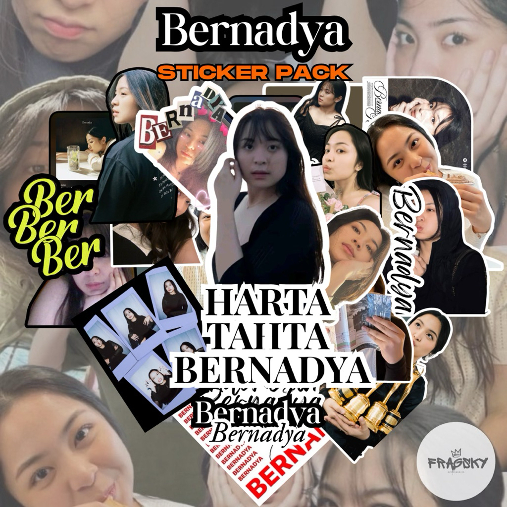 

Fragsky - 20&25 Pcs Sticker Spesial Series Bernadya Artist Pack | Stiker Premium Laminasi Doff&Glossy Kiss Cut Anti Air Anti Luntur | Stiker Aesthetic Indie Skena Kalcer Estetik Dekorasi HP Laptop Helm Paper Stationery