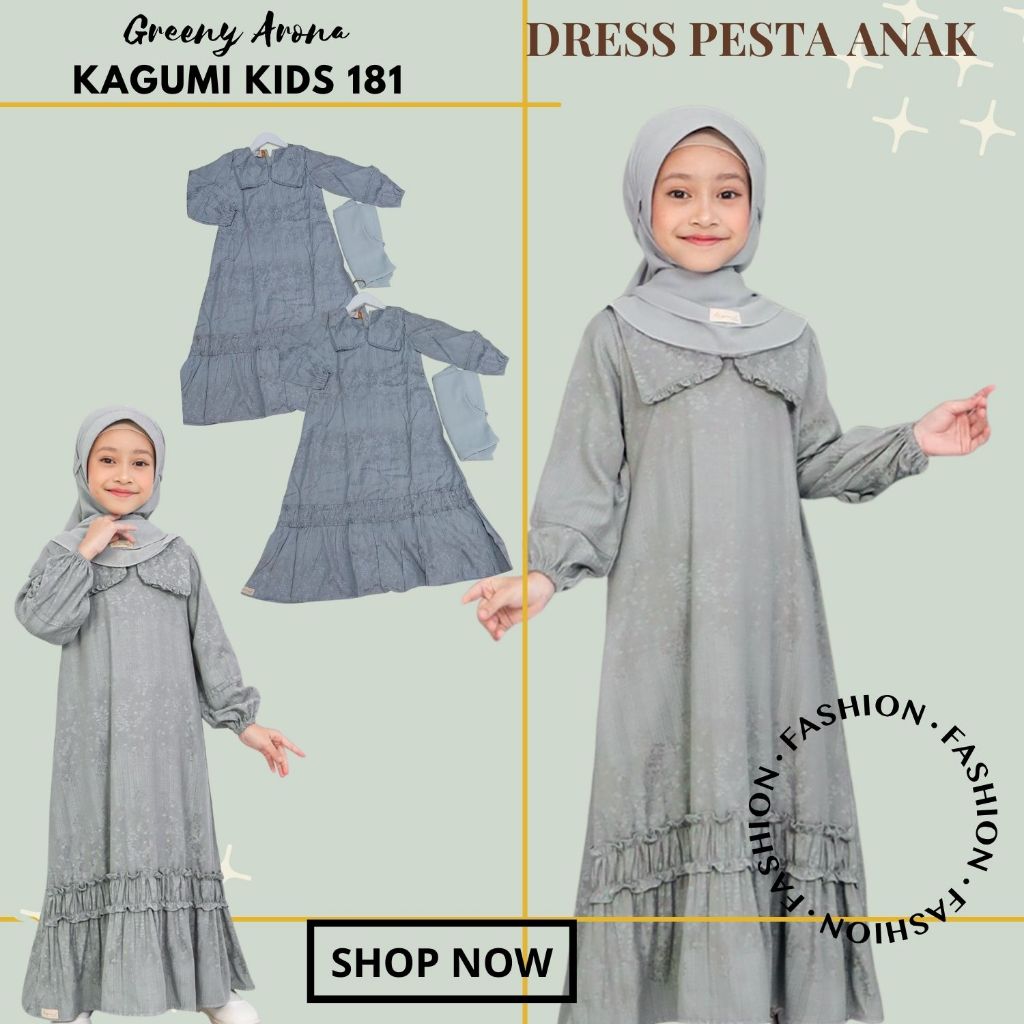 ETHICA Gamis Hijab Anak KAGUMI KIDS 181 GREENY ARONA