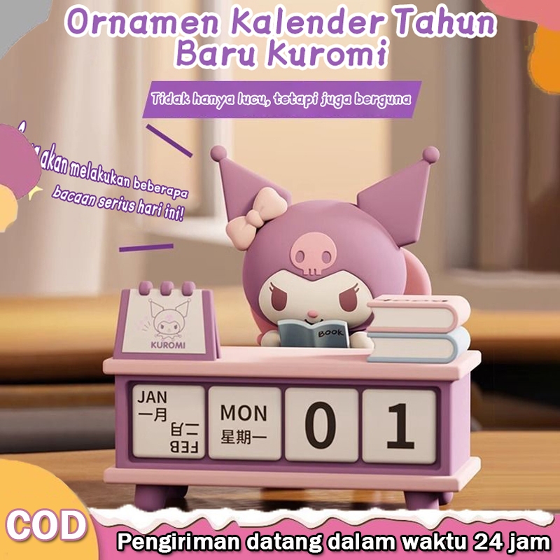 

Sanrio Kuromi Pochacco Kalender Figurin Hiasan Meja Kantor Lucu Hadiah untuk Perempuan