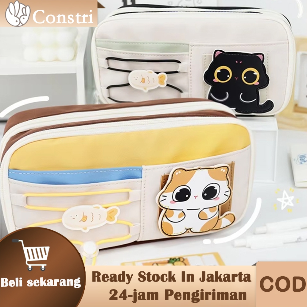 

Tempat Pencil Tas Pensil kapasitas besar Tempat alat tulis kotak pensil aesthetic Tas Pena