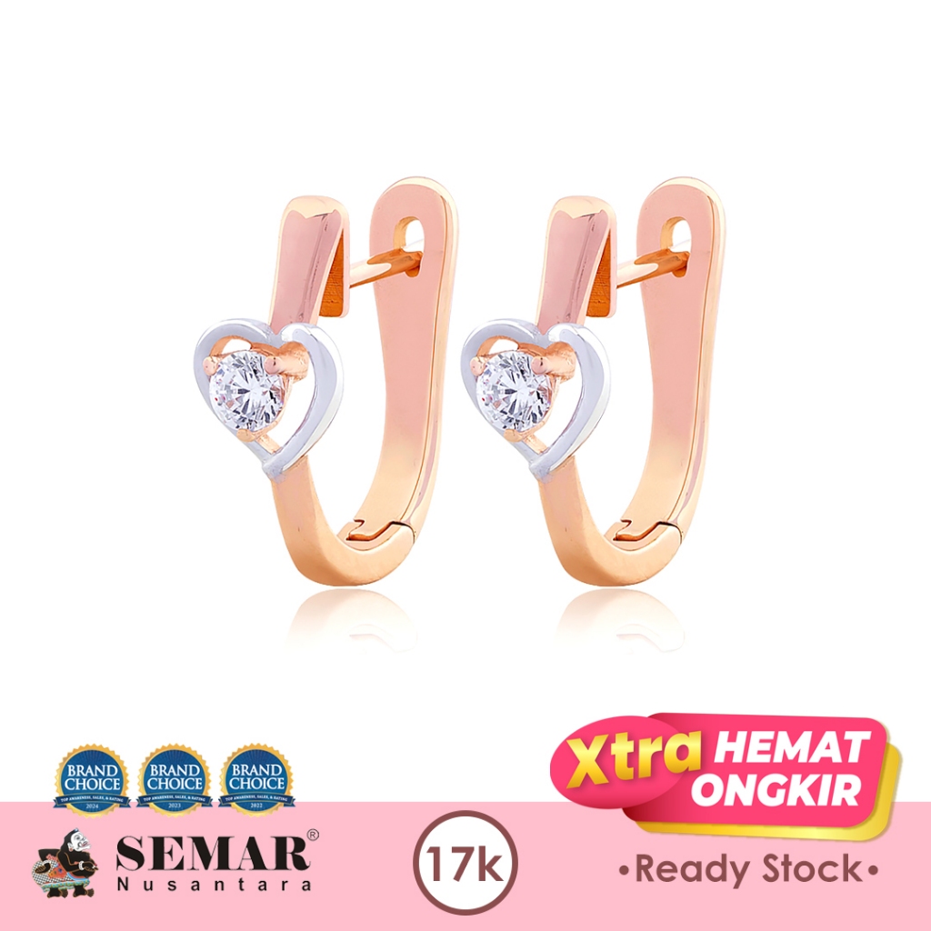 Anting Jepit Sweety Love Rose White Gold 17K Semar Nusantara