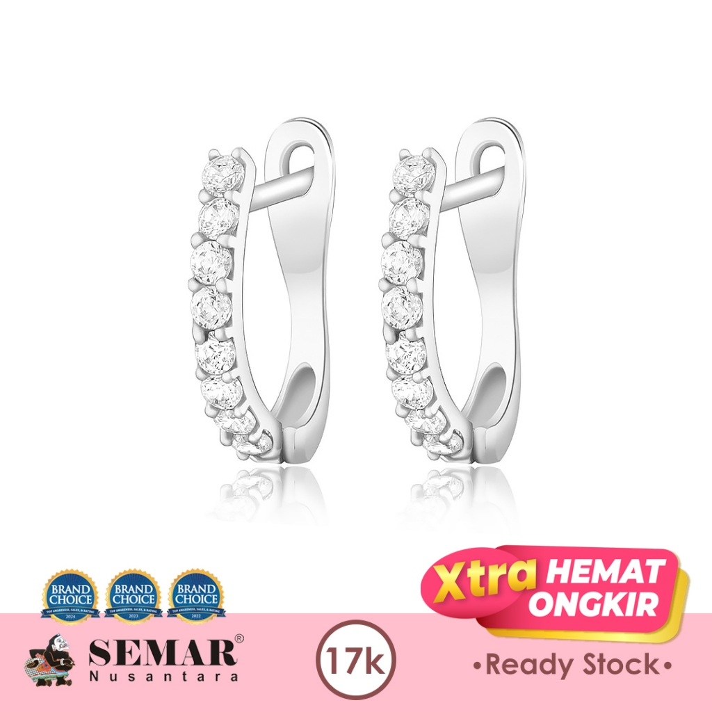 Anting Emas List Alecta White Gold 17K Semar Nusantara