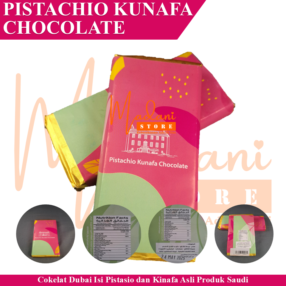 

Cokelat Dubai Asli - Coklat Dubai Jumbo Viral - Pistachio Kunafa Chocolate - Cokelat Kacang Pistasio Kunafa - Oleh-oleh Haji & Umrah - Oleh2 Makkah & Madinah - Saudi Made - Made In Saudi
