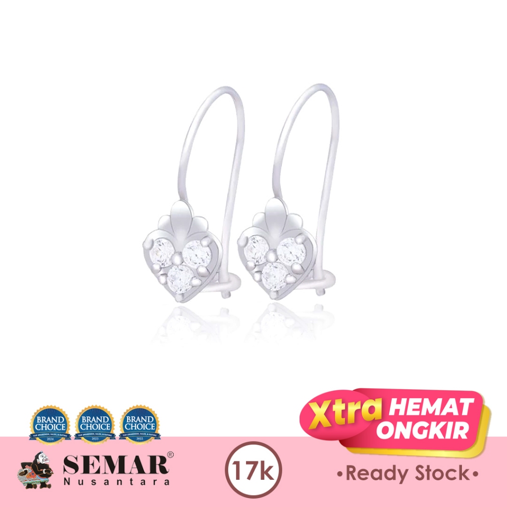 Anting Emas Gianna White Gold 17K Semar Nusantara