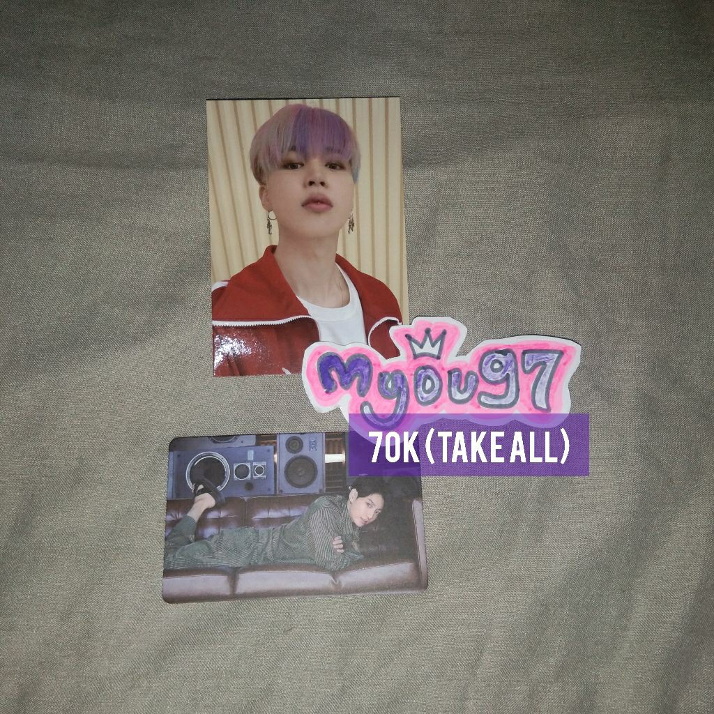 MPC BUTTER CARDIGAN JIMIN/PHOTOCARD JUNGKOOK BE ESSENTIAL/MINI PHOTOCARD JIMIN/BUNDLE PC BTS JUNGKOO