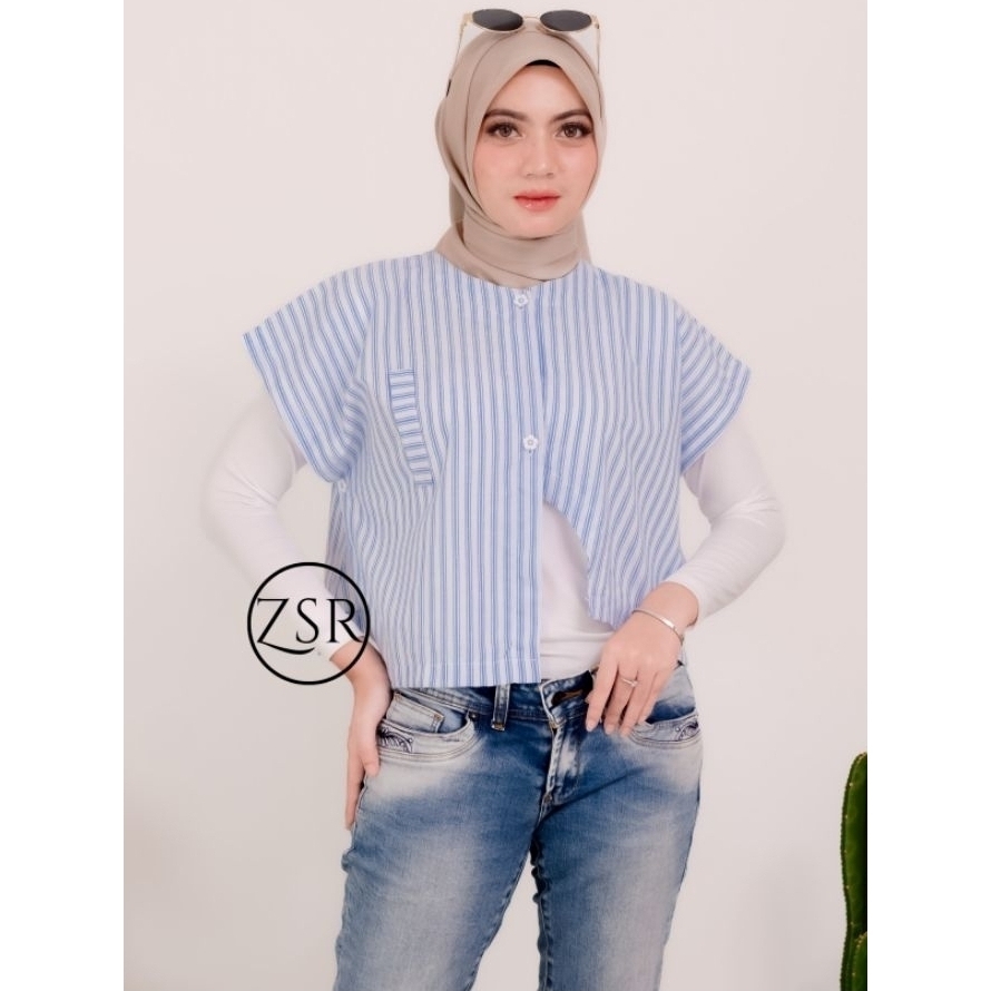 Vest zeyya katun stripe //  Vest wanita // Vest Rompi // Vest Wanita Korean Style