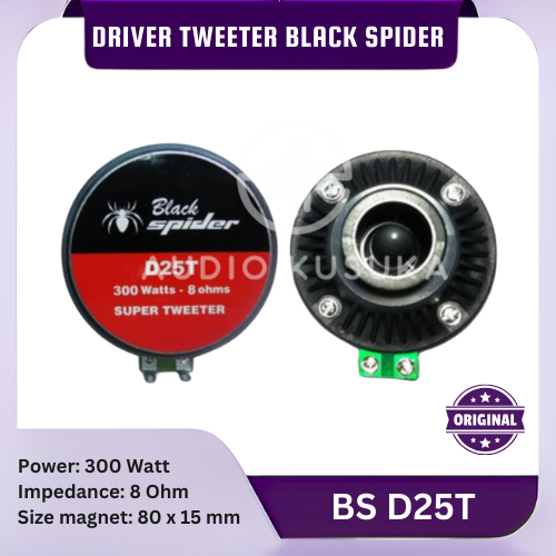 SPEAKER BLACK SPIDER D25T 300 WATT DRIVER TWEETER ORIGINAL BLACKSPIDER D 25 T