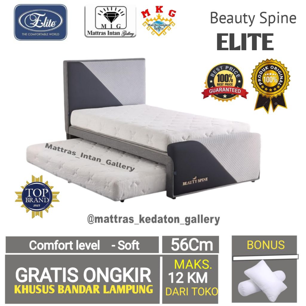 Springbed Elite Beauty Spine 3in1 uk 120x200  - Kasur elite Spring Bed Sorong 3 in 1 120 x 200 Mattr