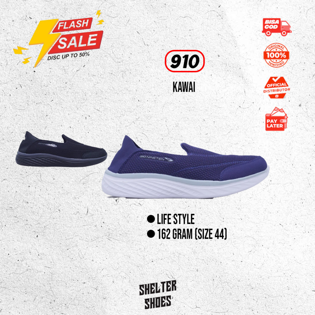 SEPATU NINETEN 910 KAWAI 2.0 2 WARNA SEPATU KASUAL CASUAL SLIP ON SLIPON SNEAKERS