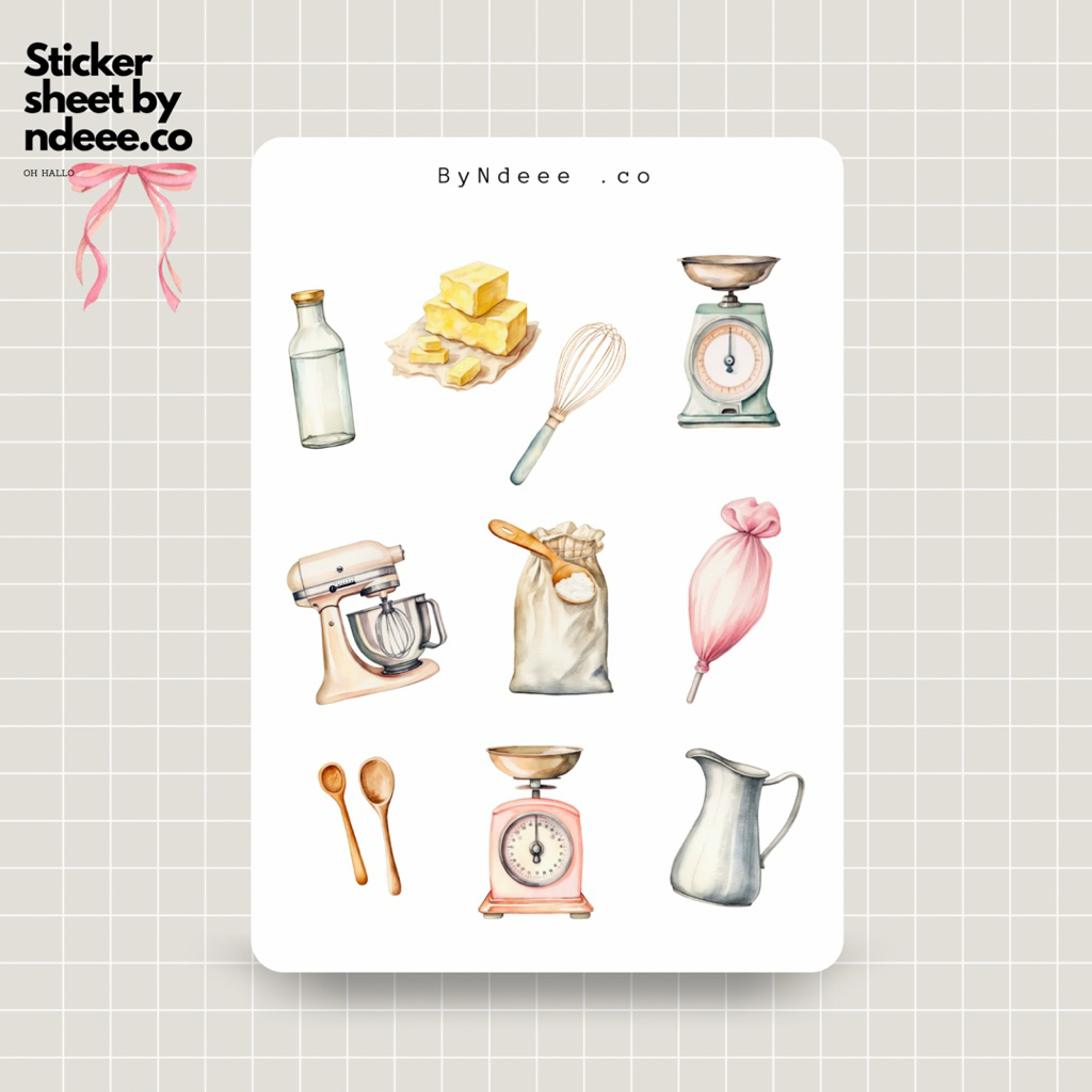 

Sticker Sheet | Baking | journal stickers, calendar, planner stickers, scrapbook stickers, cozy art