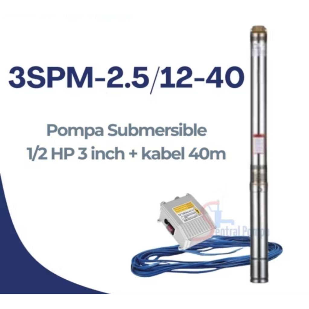 ELECTRA 3SPM2.5/12-40 Pompa Submersible Satelit 1/2 HP 3 inch + kabel 40m Mesin Air Sumur Sibel Subm