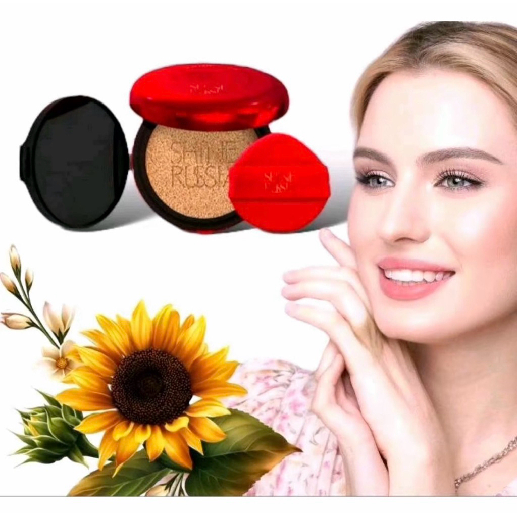 SHINE RUSIA Cushion bunga matahari TANPA refill PLUS refill atau refill nya saja