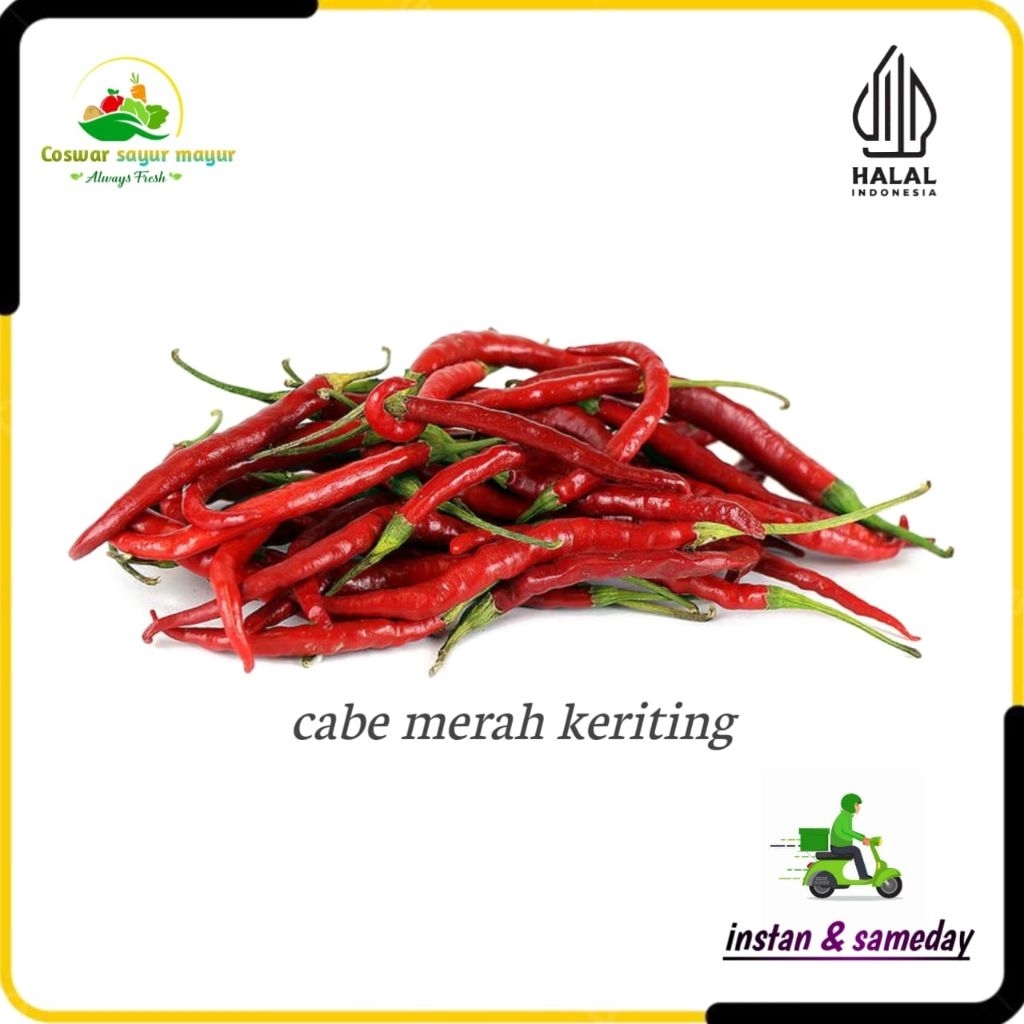 

cabe merah kriting ( 250gram ) cocok sambal dan masakan/cabe fresh pilihan/cabe merah keriting dapur