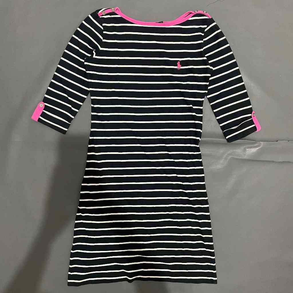 DEWASA C080 (POLO INDONESIA ORI, PRELOVED) Dress Kaos Tangan Lengan Panjang Leher O Neck Bahan Katun