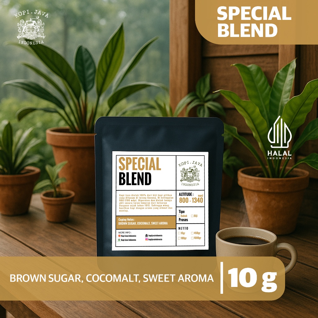

Kopi Spesial Blend Premium 10 gr Kopi Murni 100% TANPA CAMPURAN - KOPI JAVA INDONESIA