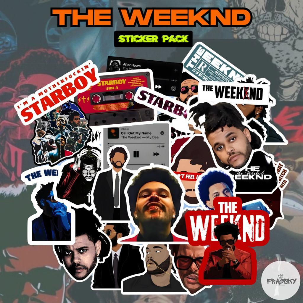 

Fragsky - 20&25 Pcs Sticker Spesial Series The Weeknd Abel Artist Pack| Stiker Premium Doff & Glossy