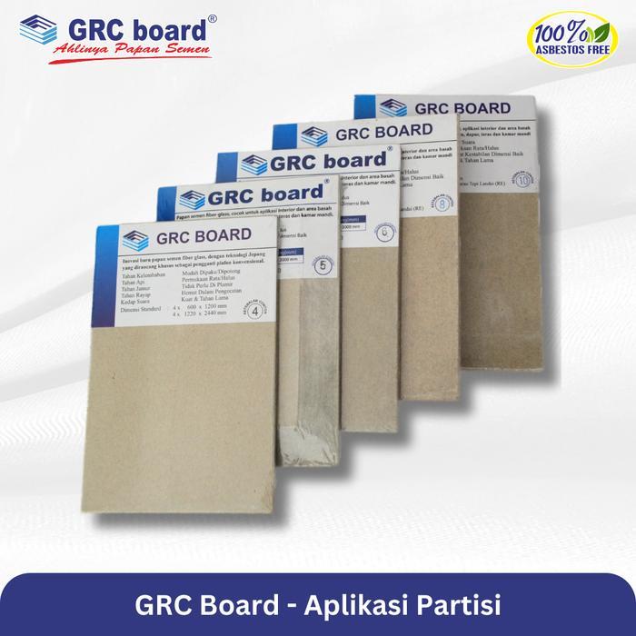 GRC Board 8 mm Papan GRC Fiber Semen 1.22 x 2.44 M 100% Asbestos Partisi