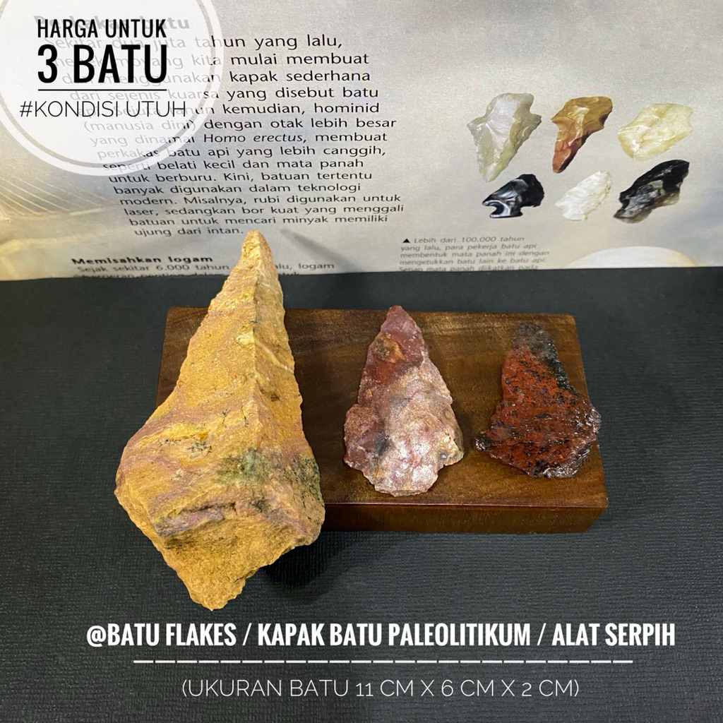 Kapak Batu Paleolitikum C23 atau Batu Flakes Purba atau Alat Serpih Temuan atau Kapak Genggam atau K