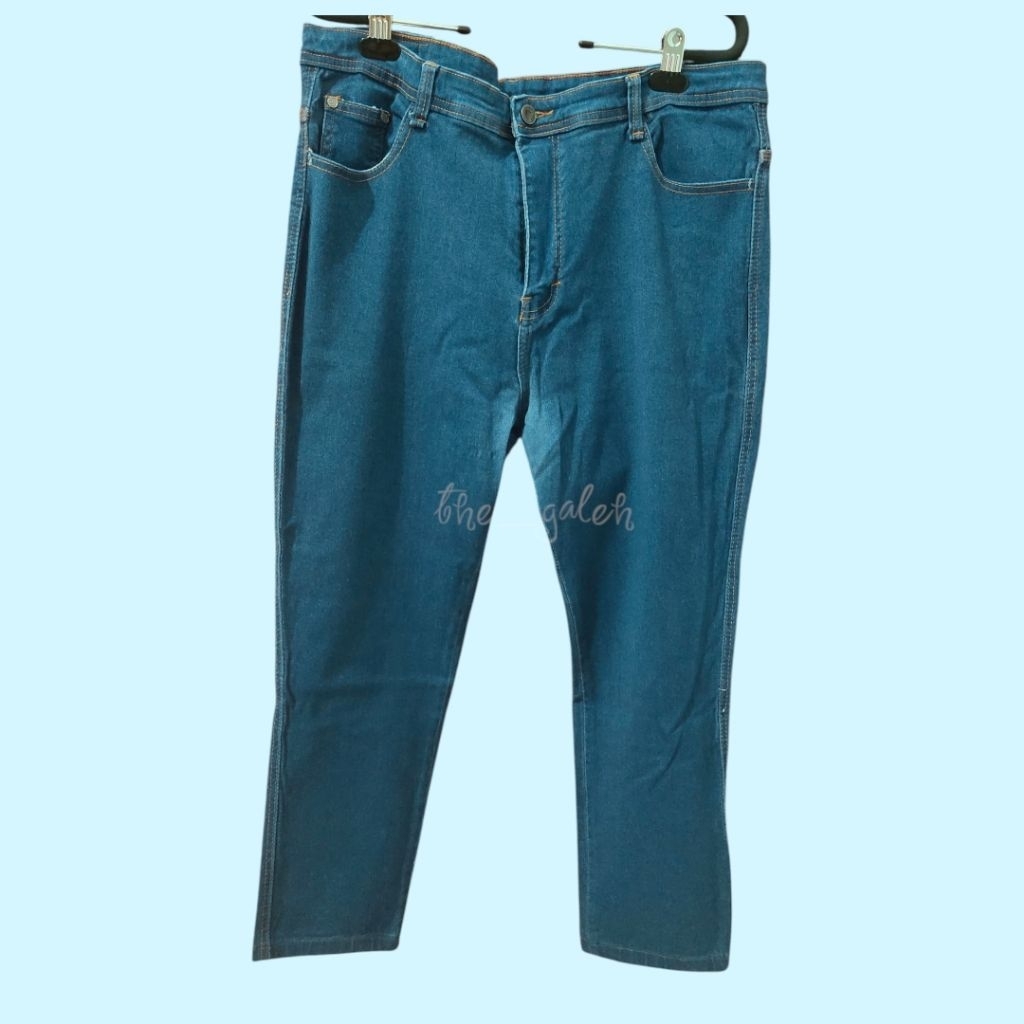 Preloved Bigissimo Celana Jeans Biru Navy Jumbo Bigsize Murah