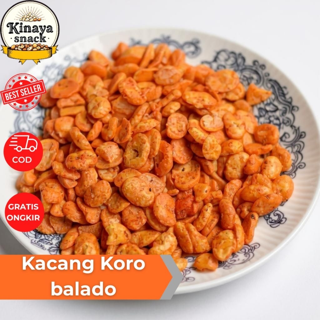 

KACANG KORO KUPAS PEDAS / KACANG KORO BALADO 500 gram 1kg Gurih Renyah Cemilan Snack Kiloan