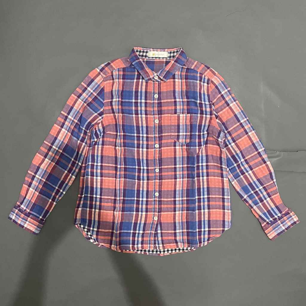 DEWASA A182 (GOLDEN BEAR ORI, PRELOVED) Baju Kemeja Kerah Kancing Depan Tangan Lengan Panjang Flanel