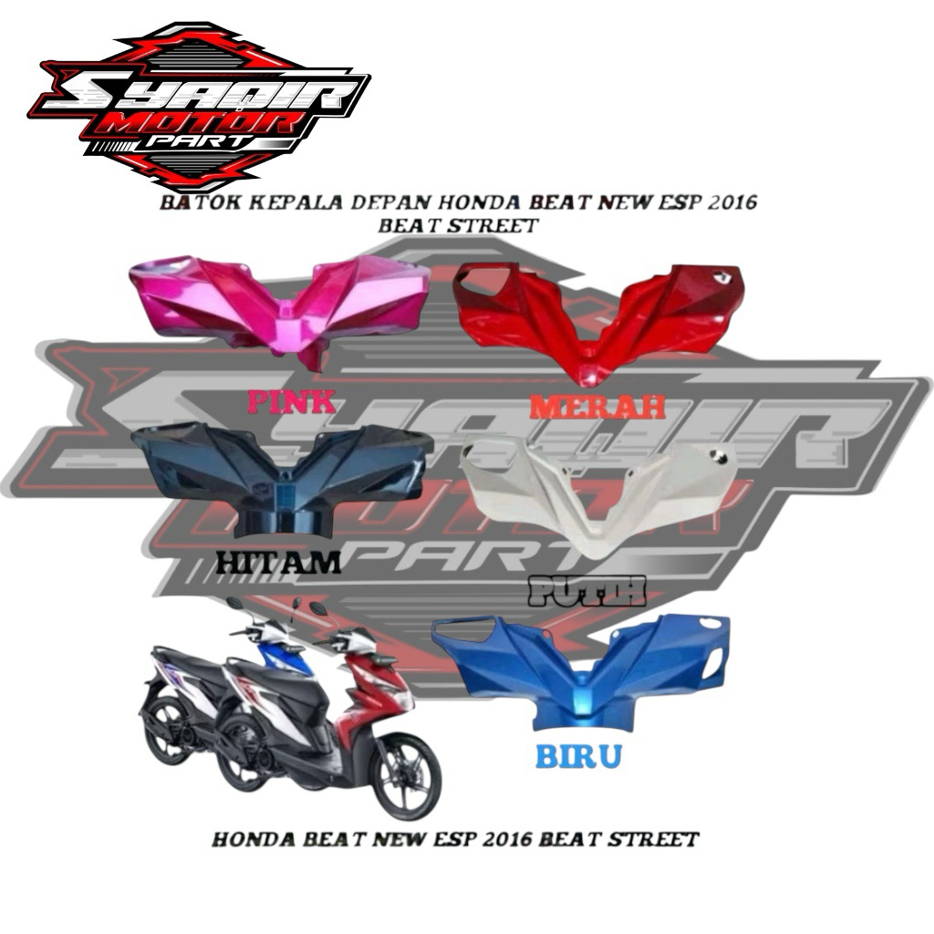 Termurah Batok Kepala Depan Honda New BeAT Fi ESP Tahun 2016 2017 2018 2019 Warna Hitam Putih Merah 
