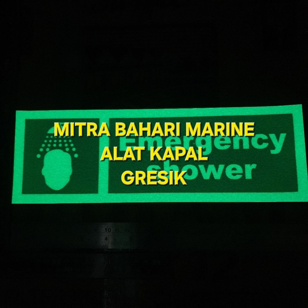 

Stiker IMO Symbol IMPA 334176 Emergency Shower Glow In The Dark