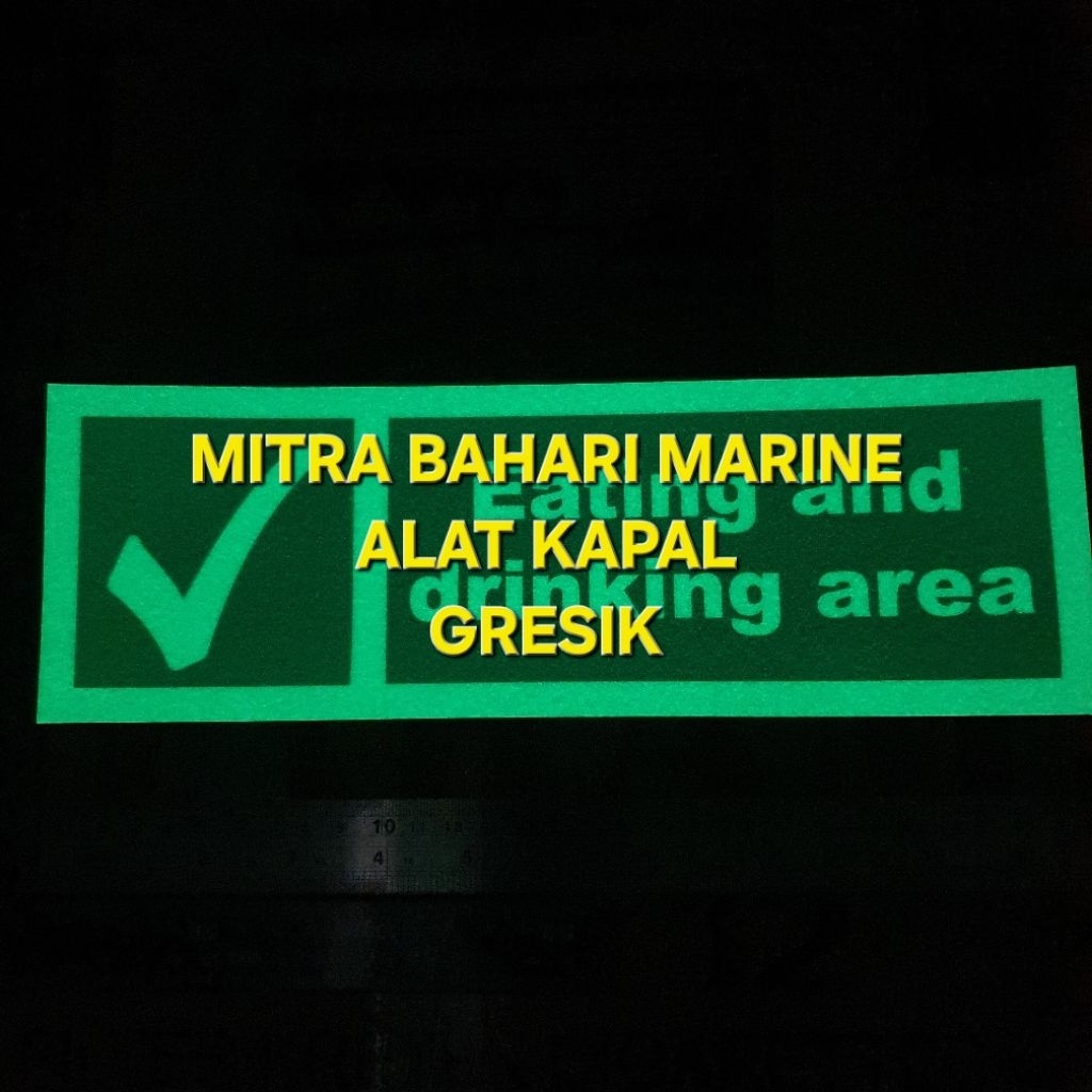 

Stiker IMO Symbol IMPA 334186 Eating and Drinking Area Glow In The Dark