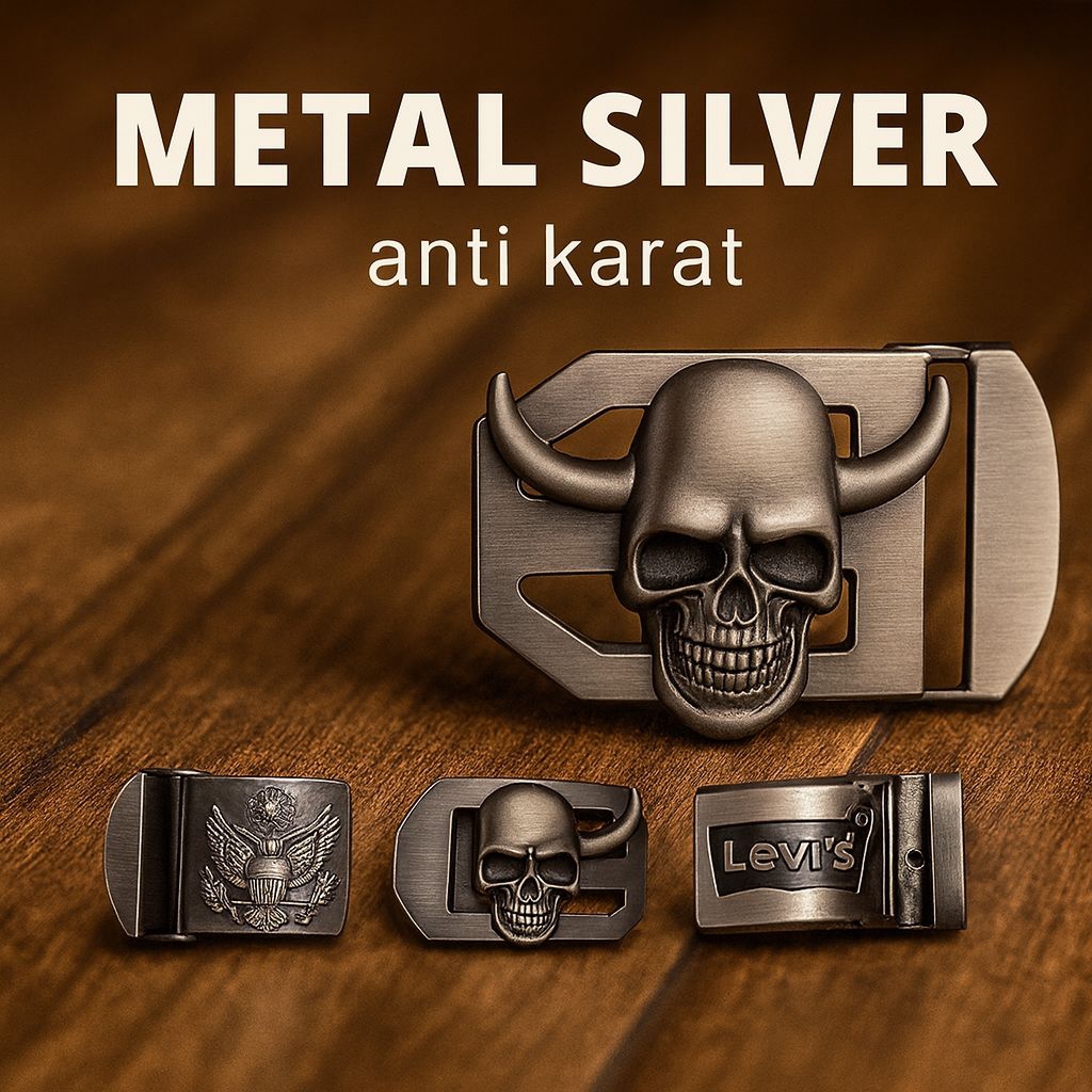 KEPALA GESPER Anti Karat 3,8cm Gesper Tengkorak / Kepala Gesper Jepit Unik / Kepala Ikat Pinggang