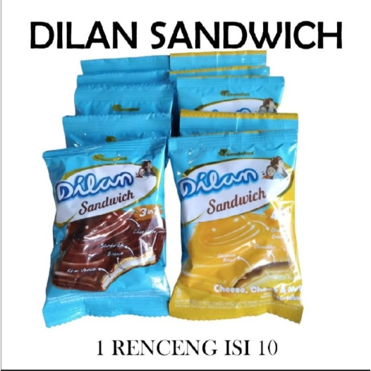 

(Per Gantung isi 10) Dilan Sandwich 3in1 15Gram 1000 Biskuit Coklat Keju