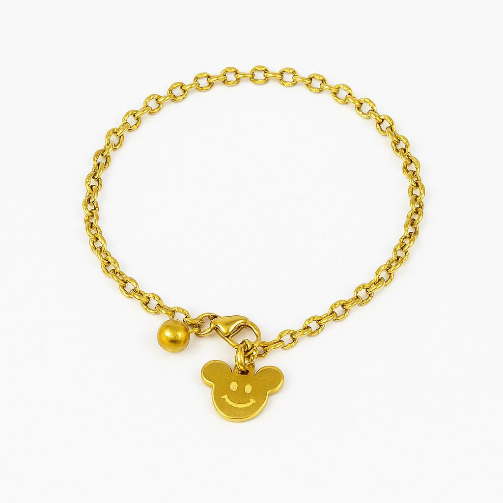 G239 Gelang Tangan Titanium Wanita lapis Emas 18 KGP