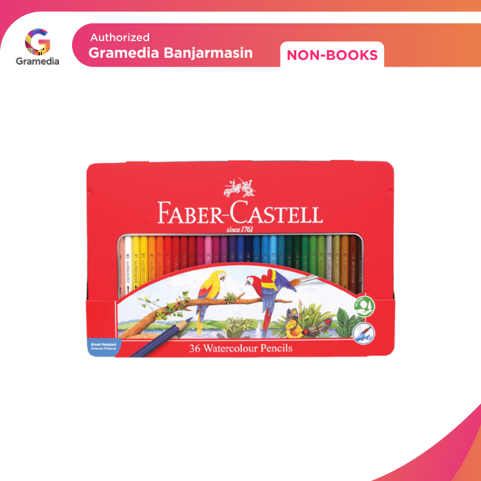 

Gramedia Banjarmasin - Pensil Warna Faber Castell Watercolour Pencil Tin Case Isi 36 In Tin Case