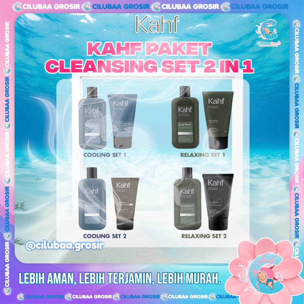 PAKET KAHF Cleansing isi 2 || Face Wash 100ml + BodyWash 200ml