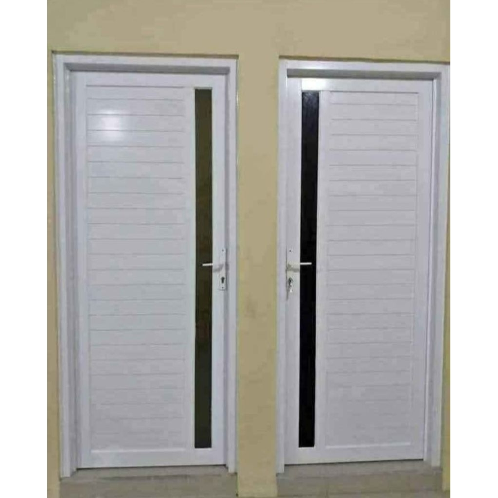 set pintu aluminium + kusen 200 × 80  geratis peking kayu