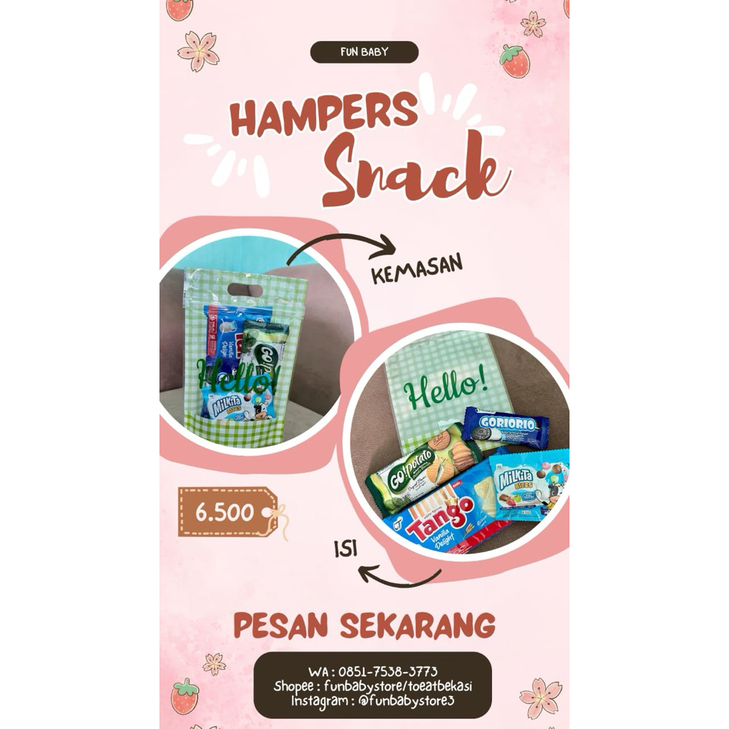 

BINGKISAN HAMPERS SNACK ULANG TAHUN ANAK/ KHITAN/ LEBARAN/ 17 AGUSTUSAN