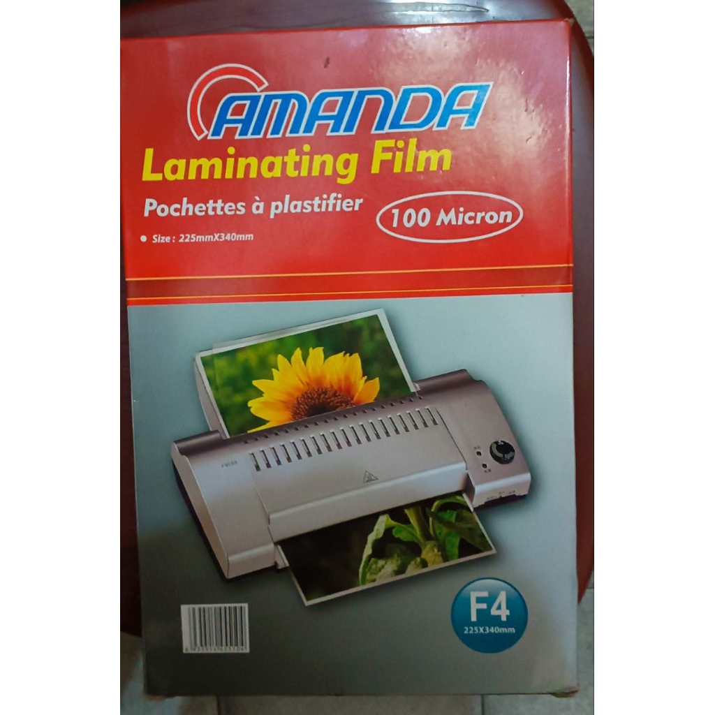 

plastik laminating Amanda F4 100 micron 225mm x 340mm 1 pack isi 100