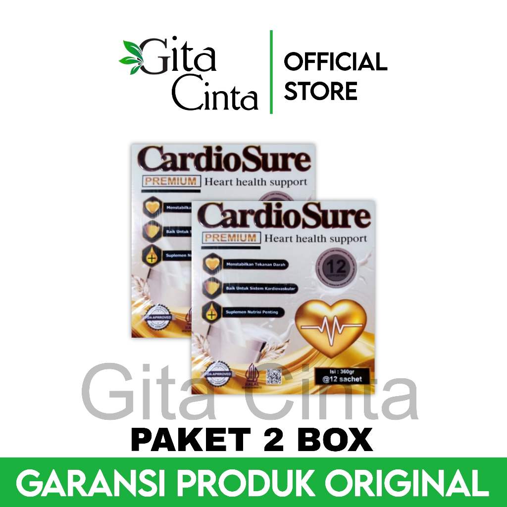 

2 Box Cardiosure Susu Kolesterol Darah Tinggi Hipertensi Dan Asam Urat 100% Original Asli