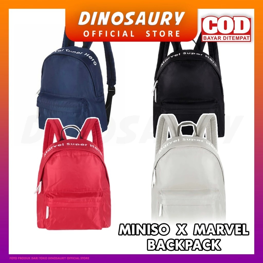 Tas Ransel MINISO X MARVEL SUPER HERO - MERCHANDISE OFFICIAL - ORIGINAL 100% - Bag Tas Pria Wanita C
