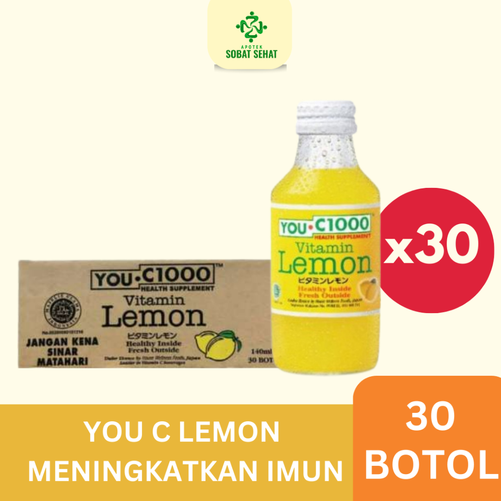 [30 BOTOL] YOU C1000 Lemon 1 BOX 1 Karton ISI 30 Botol @140 ml